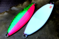 サーモンスプーン４５/５５　バックグロー グリーンパッションピンク