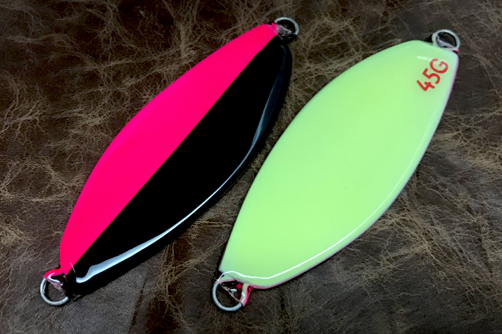 サーモンスプーン４５/５５　バックグロー ハーフブラックパッションピンク