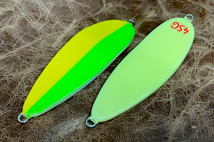 フィッシュバルスプーン バックグロー ハーフイエローチャートグリーンピンク