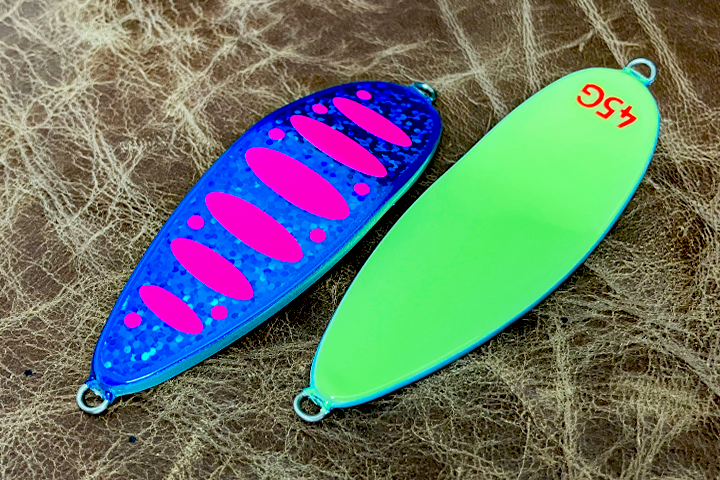 フィッシュバルスプーン バックグロー ピンクパーマーク ブルー