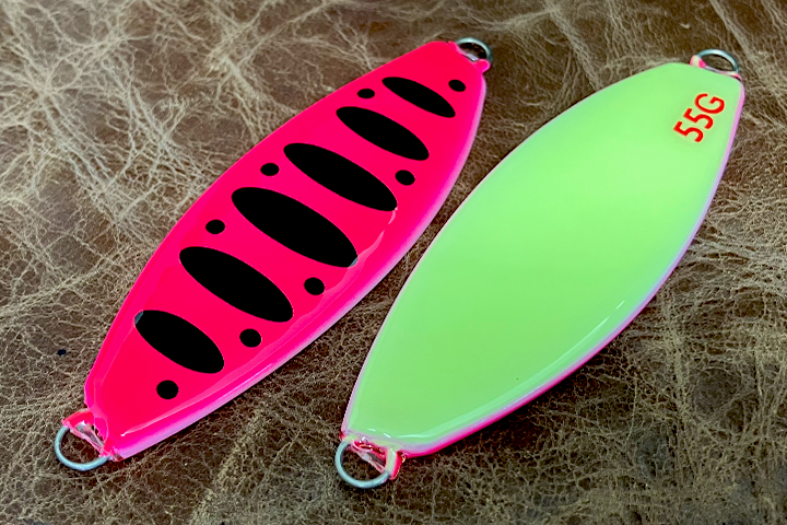 サーモンスプーン45/55 フロントグロー パーマークパッションピンク