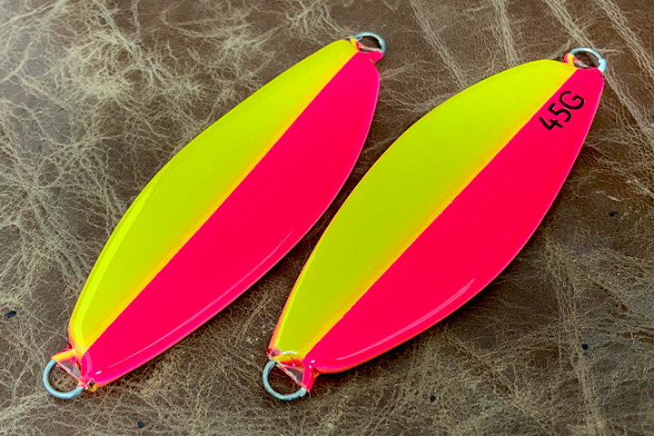 サーモンスプーン65 ハーフグロー ハーフイエローパッションピンク