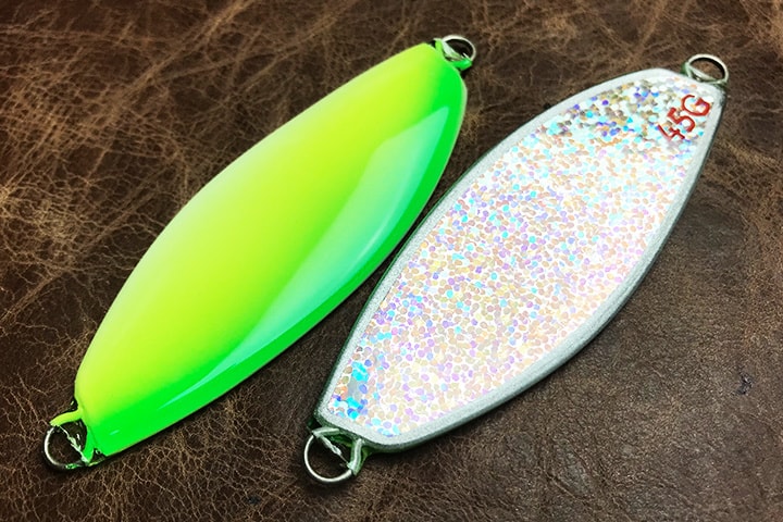 サーモンスプーン45/55 フロントグローライムチャートシルバー