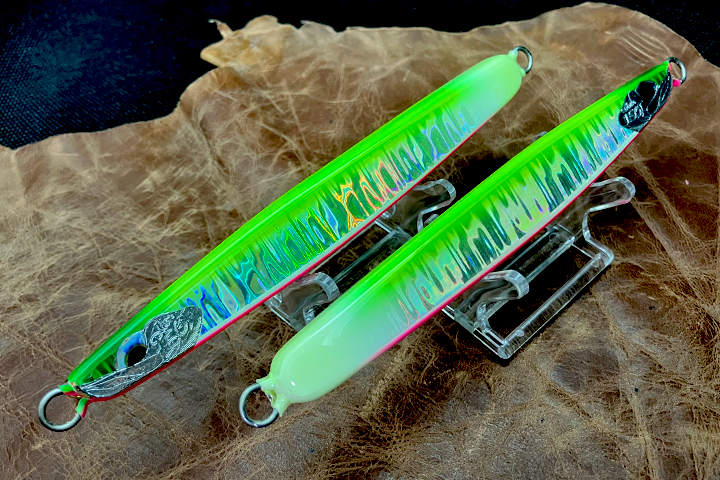 ディアン太刀魚150 ホログラム グローテイル チャートグリーンピンク